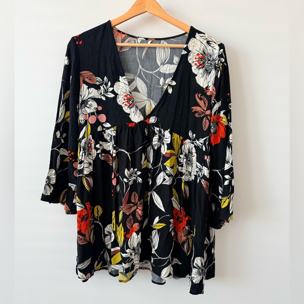 Free People Bella Floral Print Tunic Top